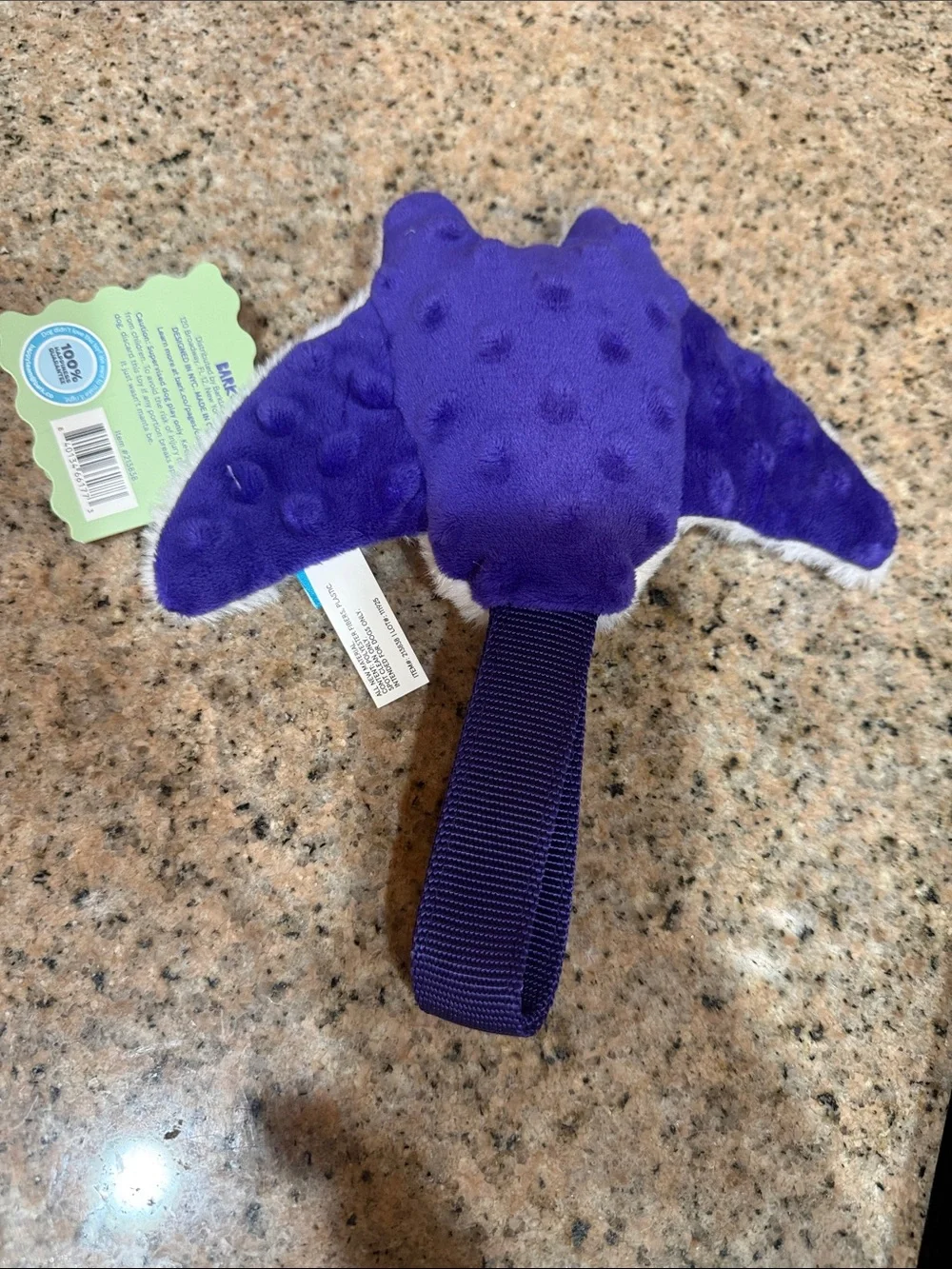 Bark Plush Ray Cat Toy in White and Purple